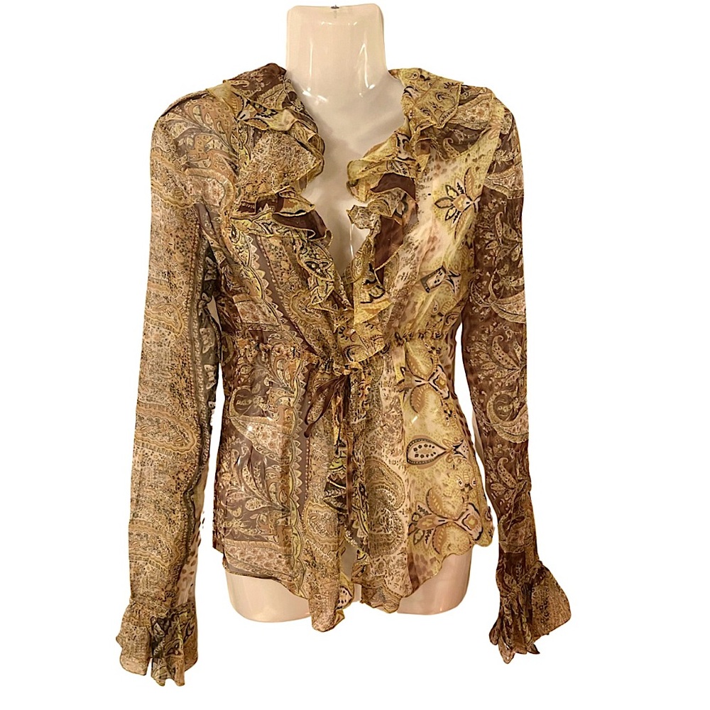Roberto Cavalli Sheer Print Blouse Top